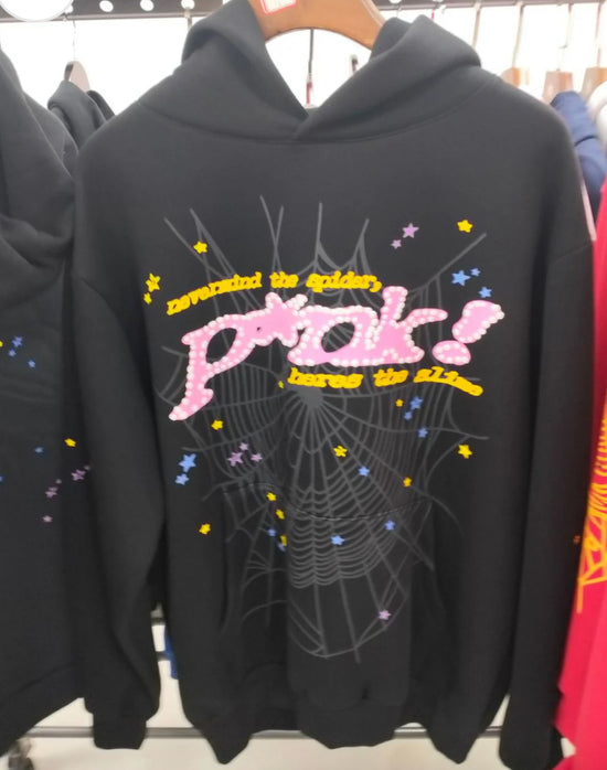 Loops pink and black sp5der hoodie