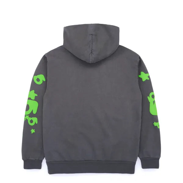 Loop's Grey and Green Sp5der hoodie (HOLIDAY SALE)