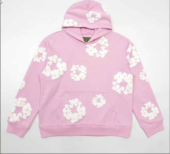 Pink Loop Demin Tears Hoodie